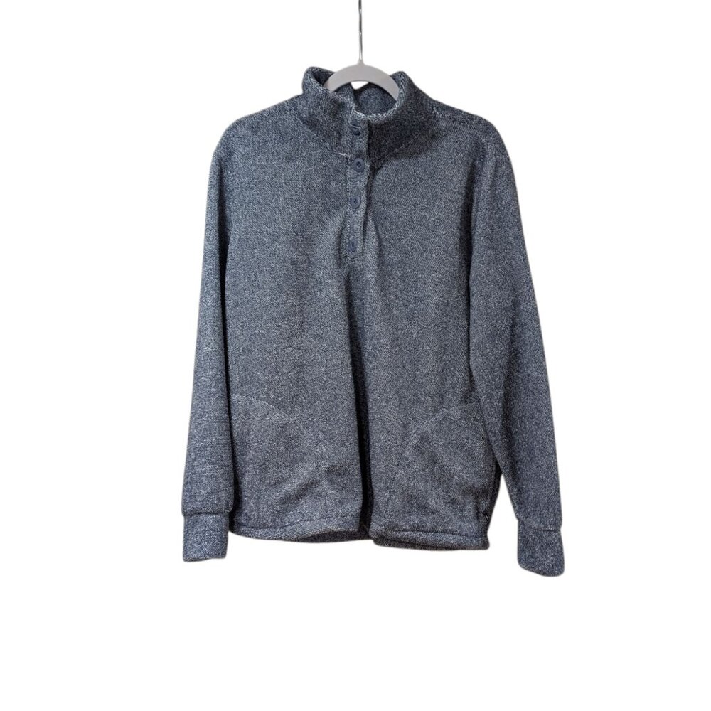 Eddie Bauer Blue Partial Button Up Pullover Soft … - image 1